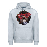 Heather Grey Havanese dog with love glasses Urban Hoodie - RanaPortraitStore