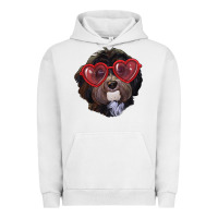 Pigment Lunar Rock Havanese dog with love glasses Urban Hoodie - RanaPortraitStore