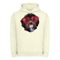 Pigment Pistachio Havanese dog with love glasses Urban Hoodie - RanaPortraitStore