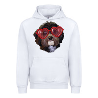 White Havanese dog with love glasses Urban Hoodie - RanaPortraitStore
