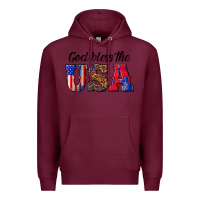 Burgundy god bless the usa Premium Hoodie - texasbilliewilder