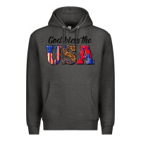 Charcoal Heather god bless the usa Premium Hoodie - texasbilliewilder