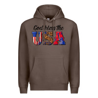 Coffee god bless the usa Premium Hoodie - texasbilliewilder