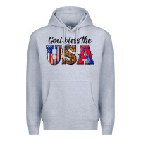 Heather Grey god bless the usa Premium Hoodie - texasbilliewilder
