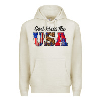 Oatmeal Heather god bless the usa Premium Hoodie - texasbilliewilder