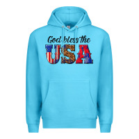 Ocean Blue god bless the usa Premium Hoodie - texasbilliewilder