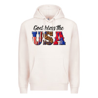 Pale Pink god bless the usa Premium Hoodie - texasbilliewilder