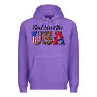 Purple god bless the usa Premium Hoodie - texasbilliewilder