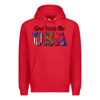 Red god bless the usa Premium Hoodie - texasbilliewilder