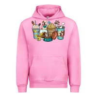 Fuchsia Pink english bulldog coffee cups Urban Hoodie - Zillion Design Studio