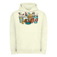 Pigment Pistachio english bulldog coffee cups Urban Hoodie - Zillion Design Studio