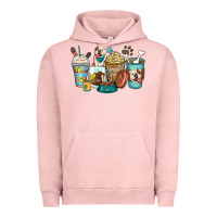 Pigment Salmon english bulldog coffee cups Urban Hoodie - Zillion Design Studio