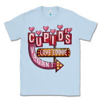 Dusty Blue Valentines Day Cupid's Love Lodge Classic Tee - FaDigitalArtStudio