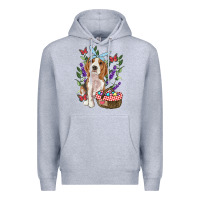 Heather Grey easter beagle Premium Hoodie - RanaPortraitStore