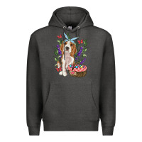 Charcoal Heather easter beagle Premium Hoodie - RanaPortraitStore