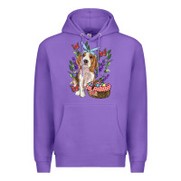 Purple easter beagle Premium Hoodie - RanaPortraitStore