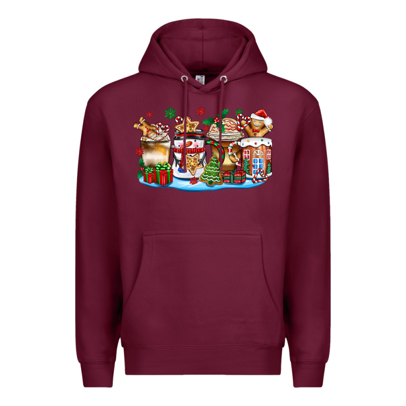 Christmas Cookie Coffee Cups Premium Hoodie by Zillion Design Studio | Teevron