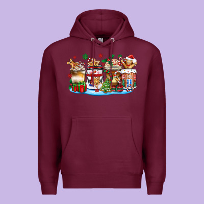 Christmas Cookie Coffee Cups Premium Hoodie Designed By Zillion Design Studio