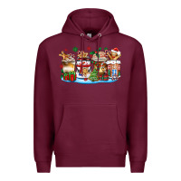 Burgundy christmas cookie coffee cups Premium Hoodie - Zillion Design Studio