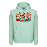 Seafoam christmas cookie coffee cups Premium Hoodie - Zillion Design Studio