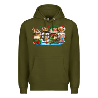 Army Green christmas cookie coffee cups Premium Hoodie - Zillion Design Studio