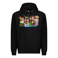 Black christmas cookie coffee cups Premium Hoodie - Zillion Design Studio
