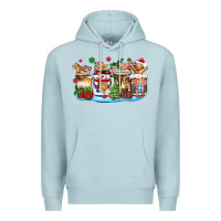 Blue Mist christmas cookie coffee cups Premium Hoodie - Zillion Design Studio