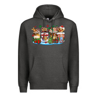Charcoal Heather christmas cookie coffee cups Premium Hoodie - Zillion Design Studio