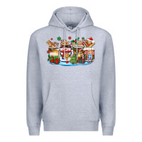 Heather Grey christmas cookie coffee cups Premium Hoodie - Zillion Design Studio