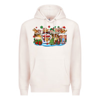 Pale Pink christmas cookie coffee cups Premium Hoodie - Zillion Design Studio