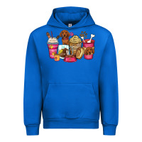 Cobalt dachshund coffee cups Urban Hoodie - Zillion Design Studio