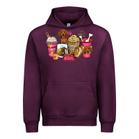 Mauve Wine dachshund coffee cups Urban Hoodie - Zillion Design Studio