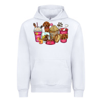 White dachshund coffee cups Urban Hoodie - Zillion Design Studio