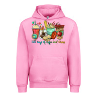 Fuchsia Pink 100 days of coffee and chaos coffee cups Urban Hoodie - Zillion Design Studio