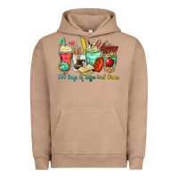 Pigment Burro 100 days of coffee and chaos coffee cups Urban Hoodie - Zillion Design Studio