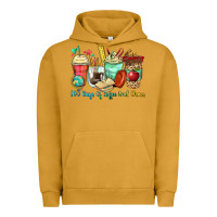 Pigment Peanut Butter 100 days of coffee and chaos coffee cups Urban Hoodie - Zillion Design Studio