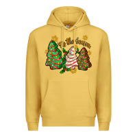 Antique Gold tis the season christmas cake Premium Hoodie - Zillion Design Studio