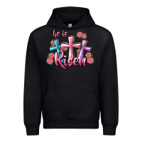Black He Is Risen Cross Urban Hoodie - RanaPortraitStore