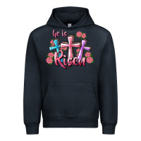 Navy He Is Risen Cross Urban Hoodie - RanaPortraitStore