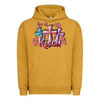 Pigment Peanut Butter He Is Risen Cross Urban Hoodie - RanaPortraitStore