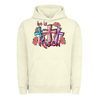 Pigment Pistachio He Is Risen Cross Urban Hoodie - RanaPortraitStore