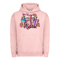 Pigment Salmon He Is Risen Cross Urban Hoodie - RanaPortraitStore