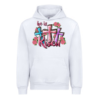 White He Is Risen Cross Urban Hoodie - RanaPortraitStore