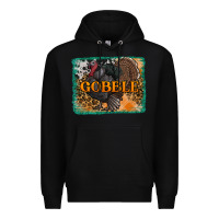 Black thanksgiving turkey gobble with background Premium Hoodie - RanaPortraitStore