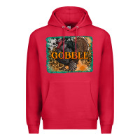 Cardinal thanksgiving turkey gobble with background Premium Hoodie - RanaPortraitStore
