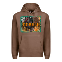 Chestnut thanksgiving turkey gobble with background Premium Hoodie - RanaPortraitStore