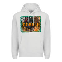Dove Grey thanksgiving turkey gobble with background Premium Hoodie - RanaPortraitStore