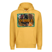 Mustard thanksgiving turkey gobble with background Premium Hoodie - RanaPortraitStore