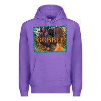 Purple thanksgiving turkey gobble with background Premium Hoodie - RanaPortraitStore