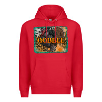Red thanksgiving turkey gobble with background Premium Hoodie - RanaPortraitStore
